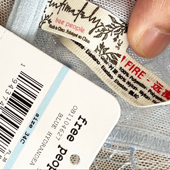 Free People Lucia Underwire Lace Bra Blue 34C - Picture 6 of 8